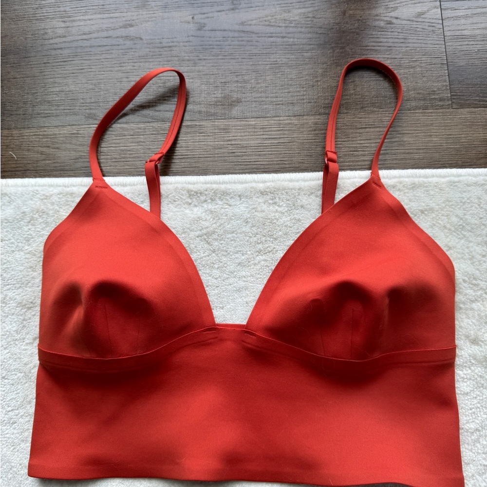 Intimately long line seamless bralette in terracotta